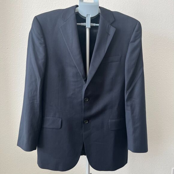 Burberry London Blazer Jacket Mens 38 Navy Blue Designer Notch Lapel Business - Picture 1 of 5
